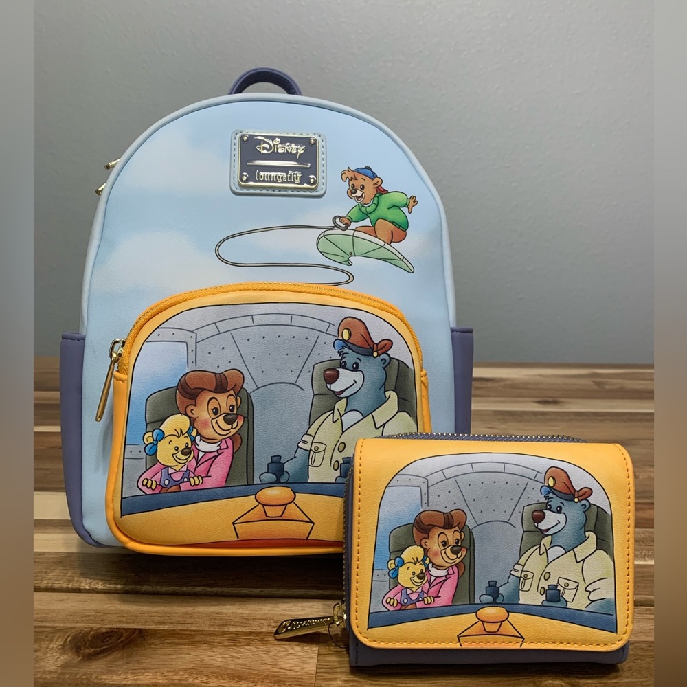 Loungefly Talespin Crew Group Portrait Mini Backpack & Small Zip Wallet